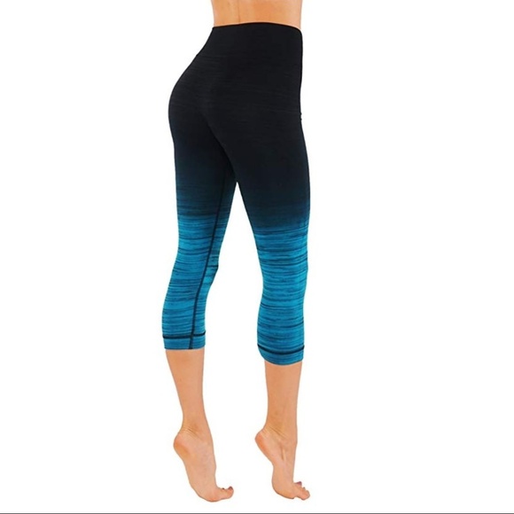 Ombre leggings dry fit workout pants teal - Picture 3 of 4